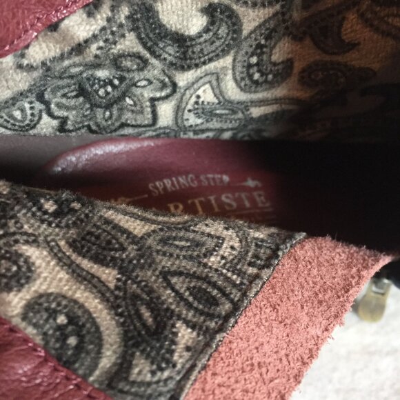 Spring Step LArtiste Scotala Heeled Ankle Boot 10/41 Navy Blue Plaid Leather Zip - Picture 11 of 13